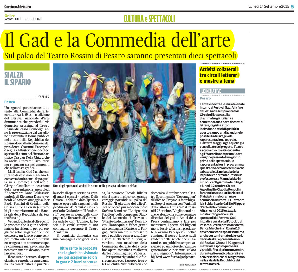 2015 09 14 Corriere Adriatico Presentazione Festival