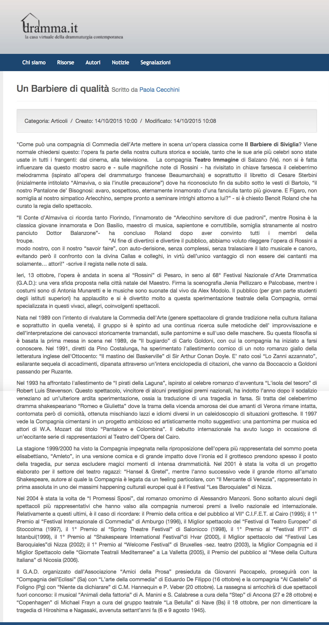 2015 10 14 Dramma.it Un barbiere di qualita