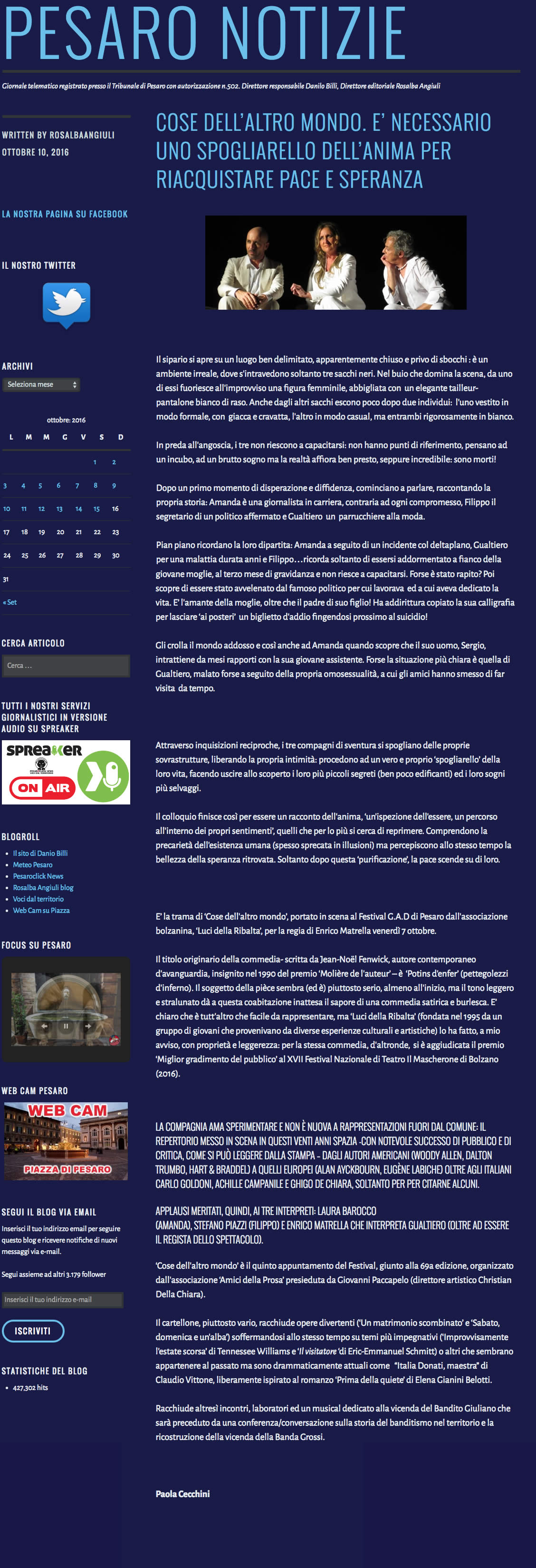 2016 10 10 Pesaro Notizie Cose dellaltro mondo