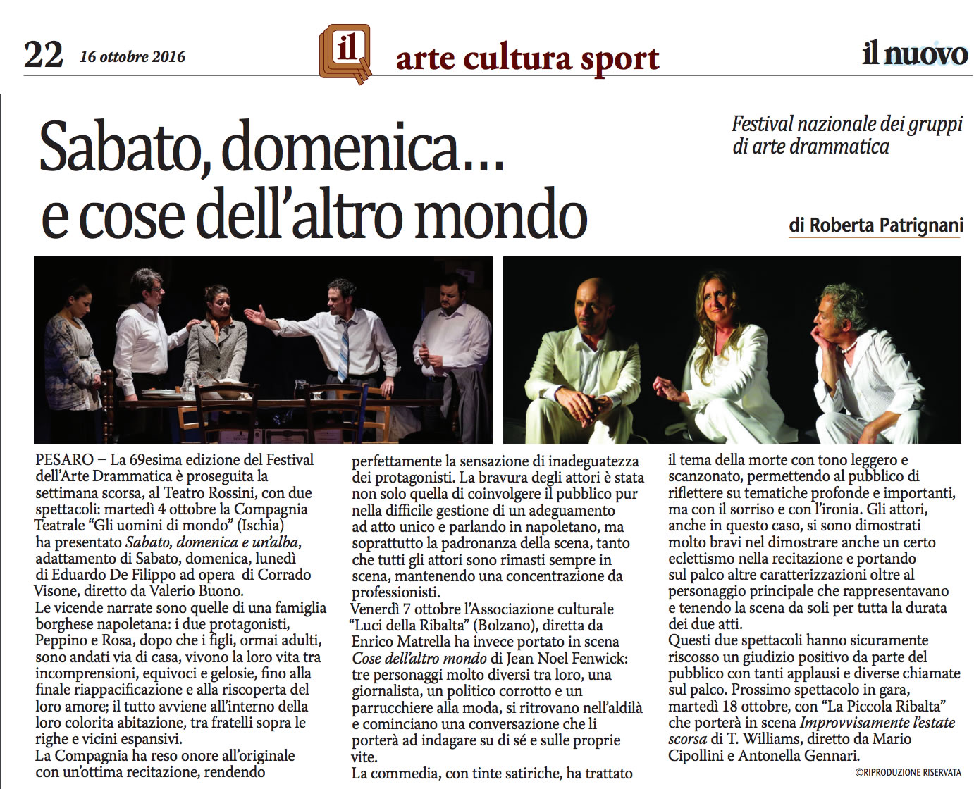 2016 10 16 Il nuovo amico Sabato domenica e cose dellaltro mondo