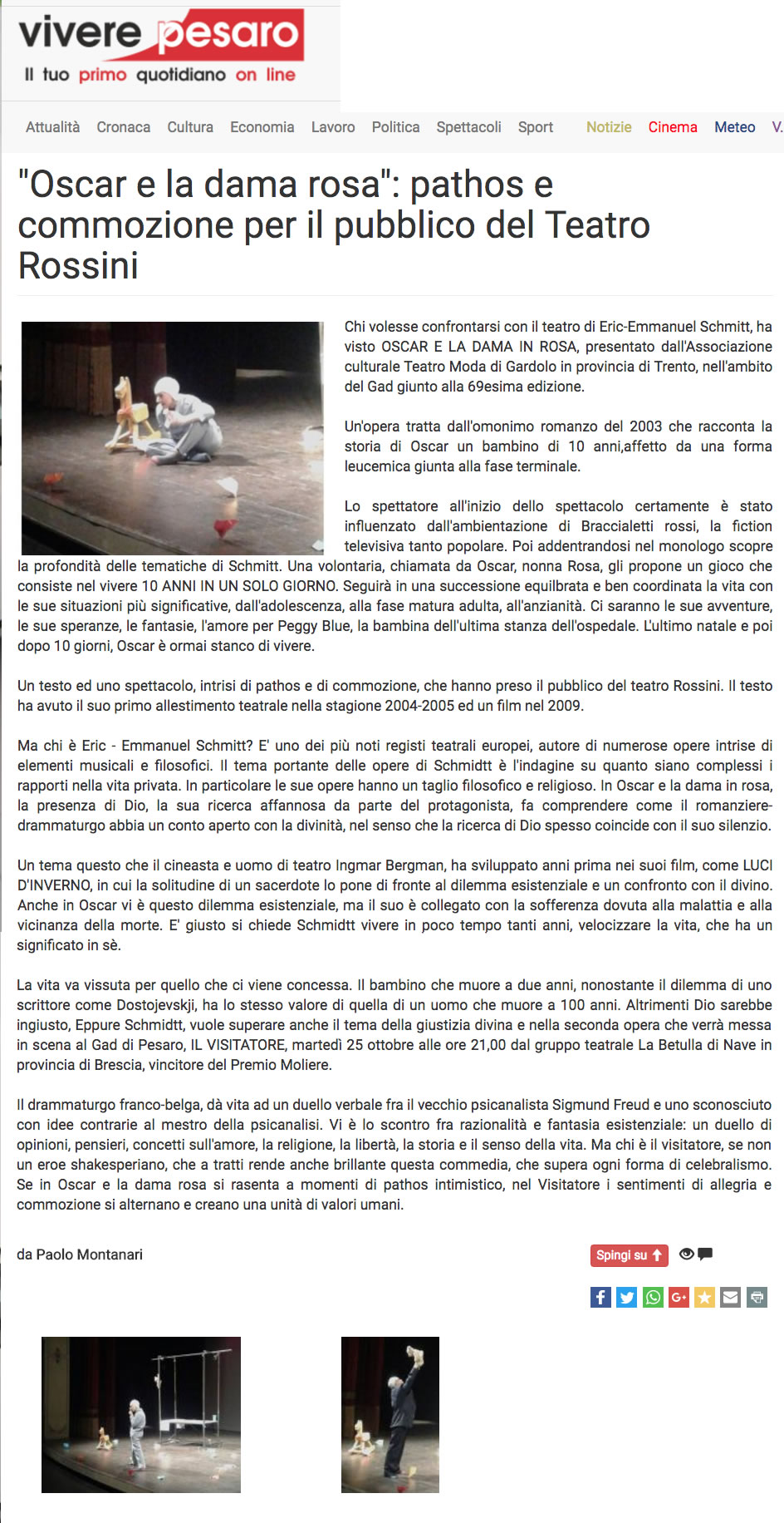 2016 10 25 Vivere Pesaro Oscar e la dama rosa pathos e commozione per il pubblico del Teatro Rossini