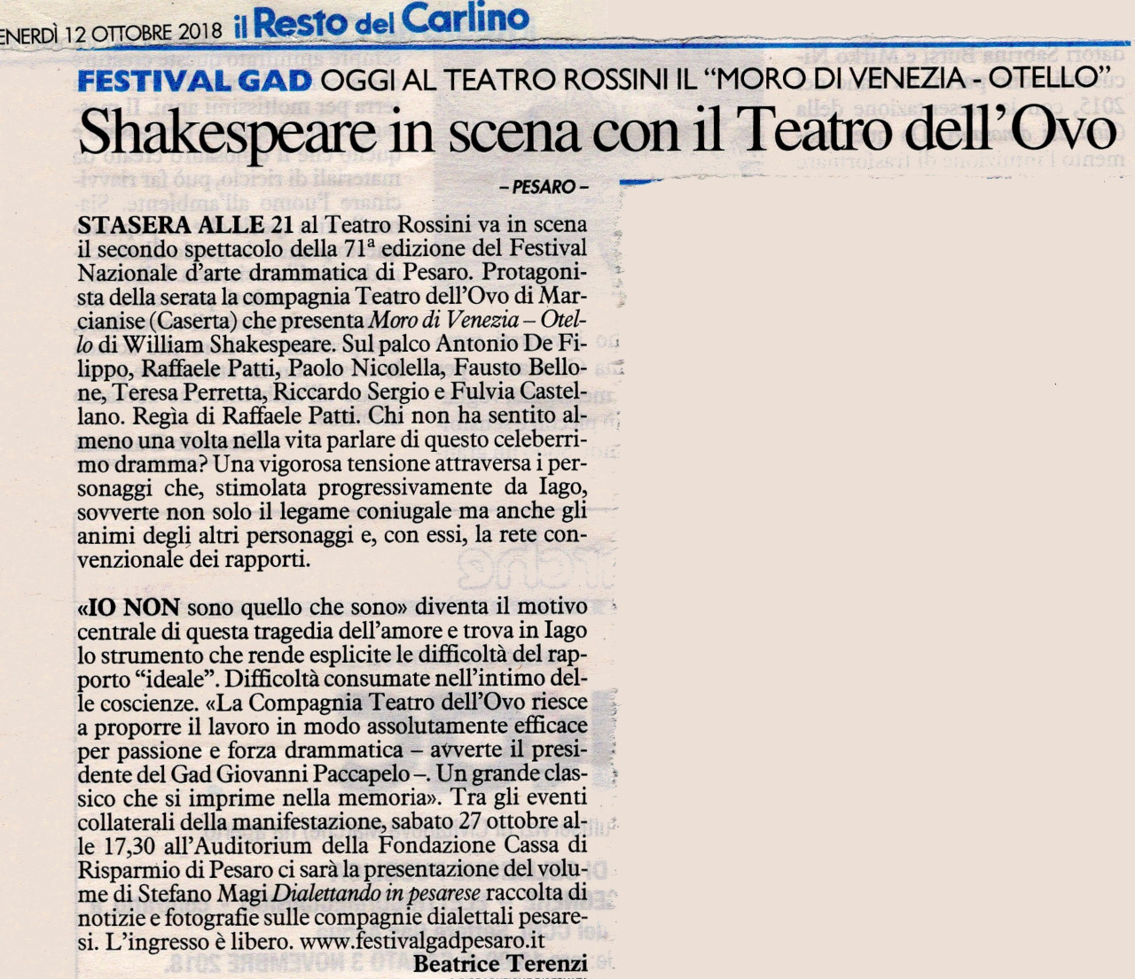2018-10-12 Il Resto del Carlino
