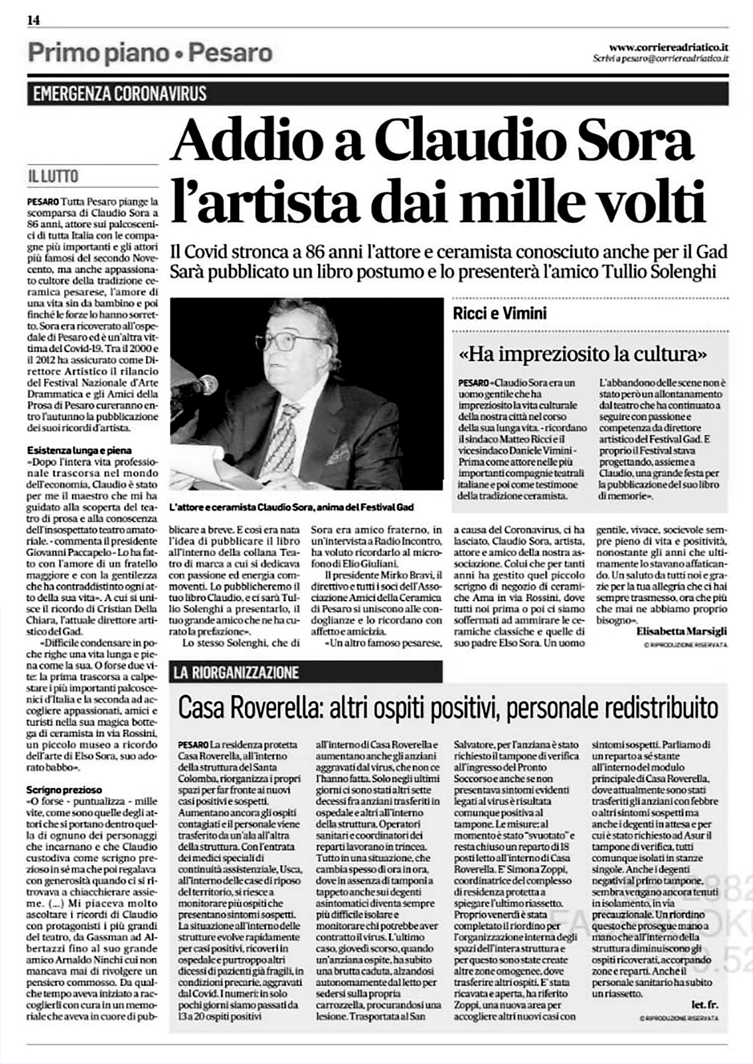 Corriere Adriatico 19 04 20