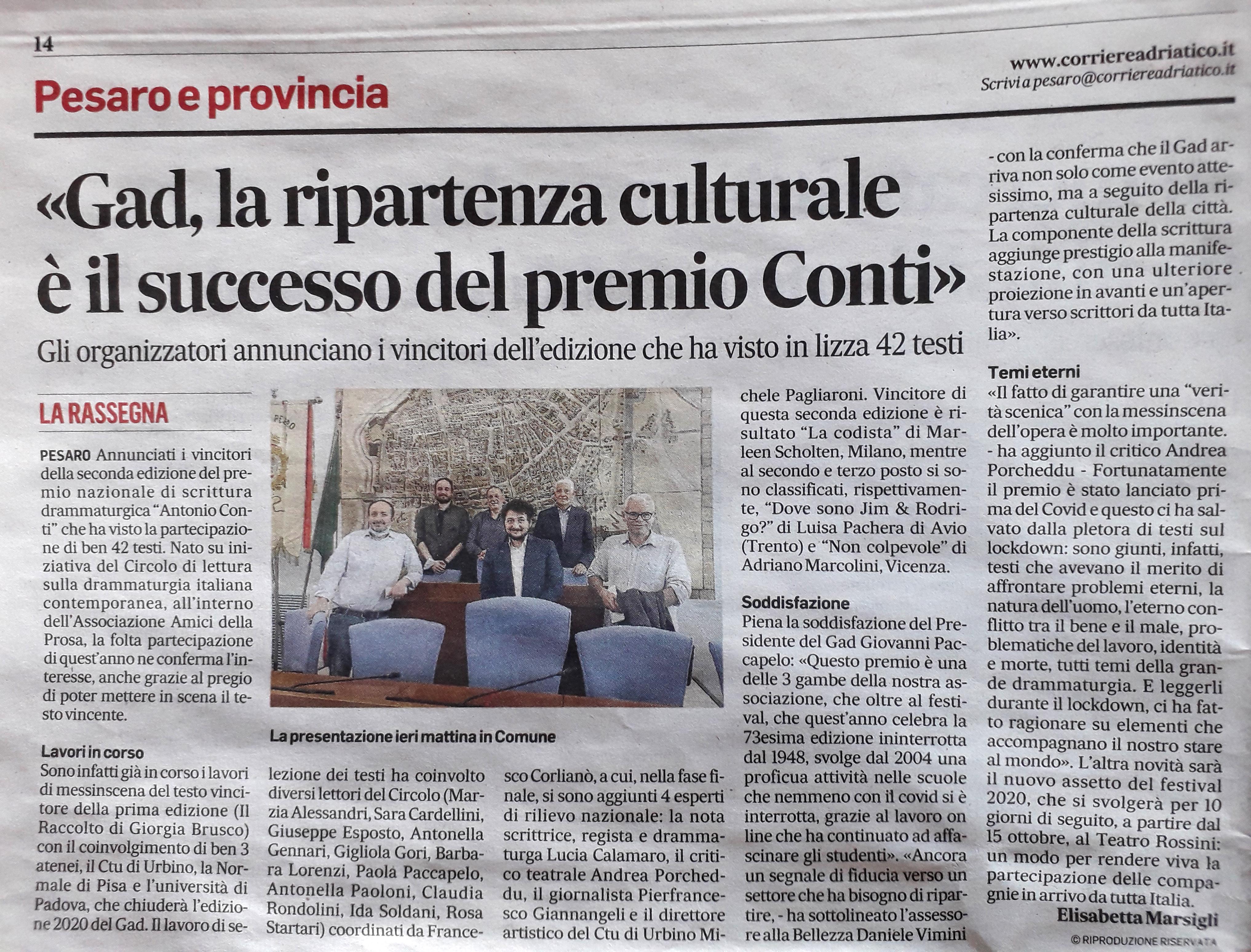 Corriere Adriatico 28 06 2020