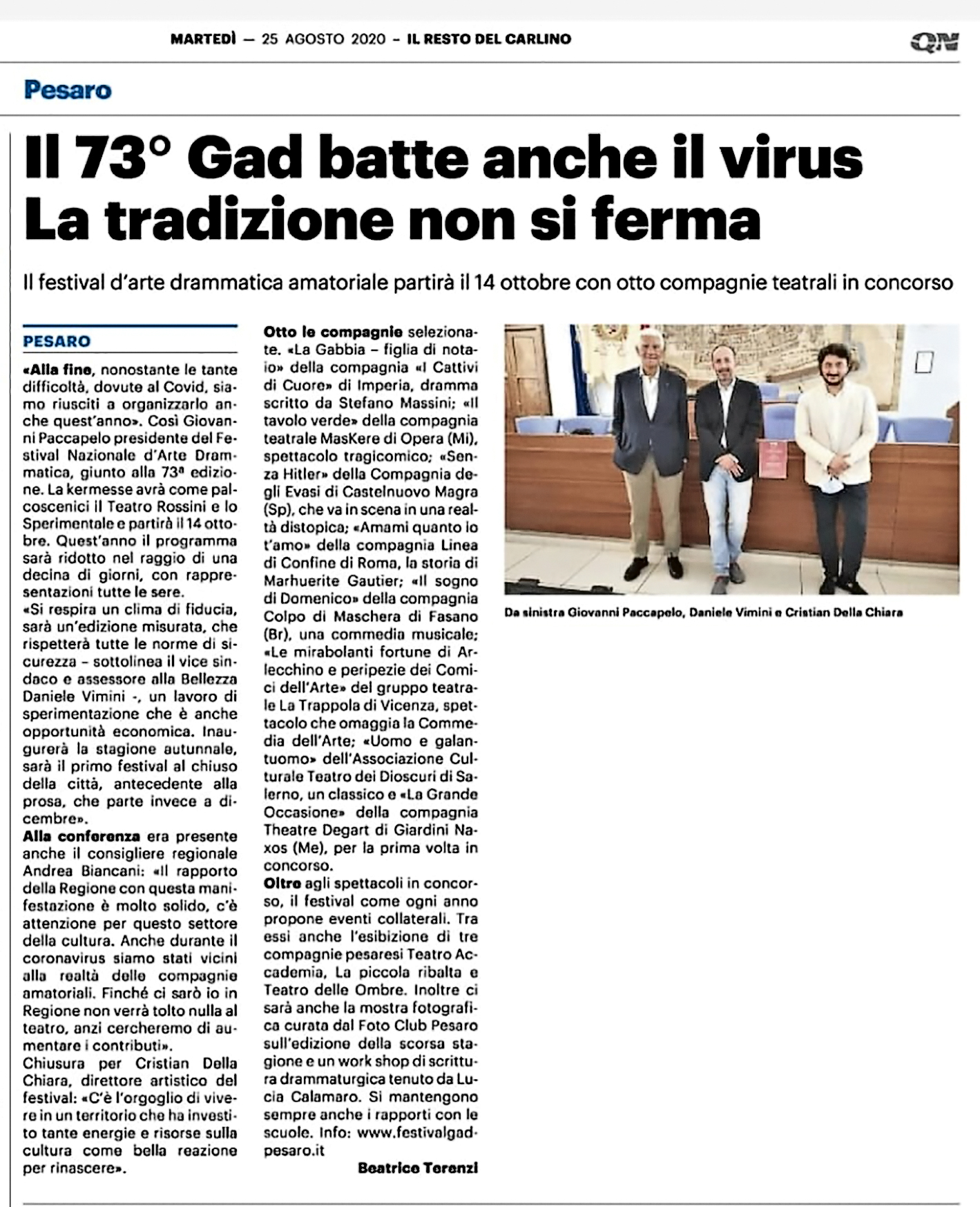 Il Resto del Carlino 25 08 20