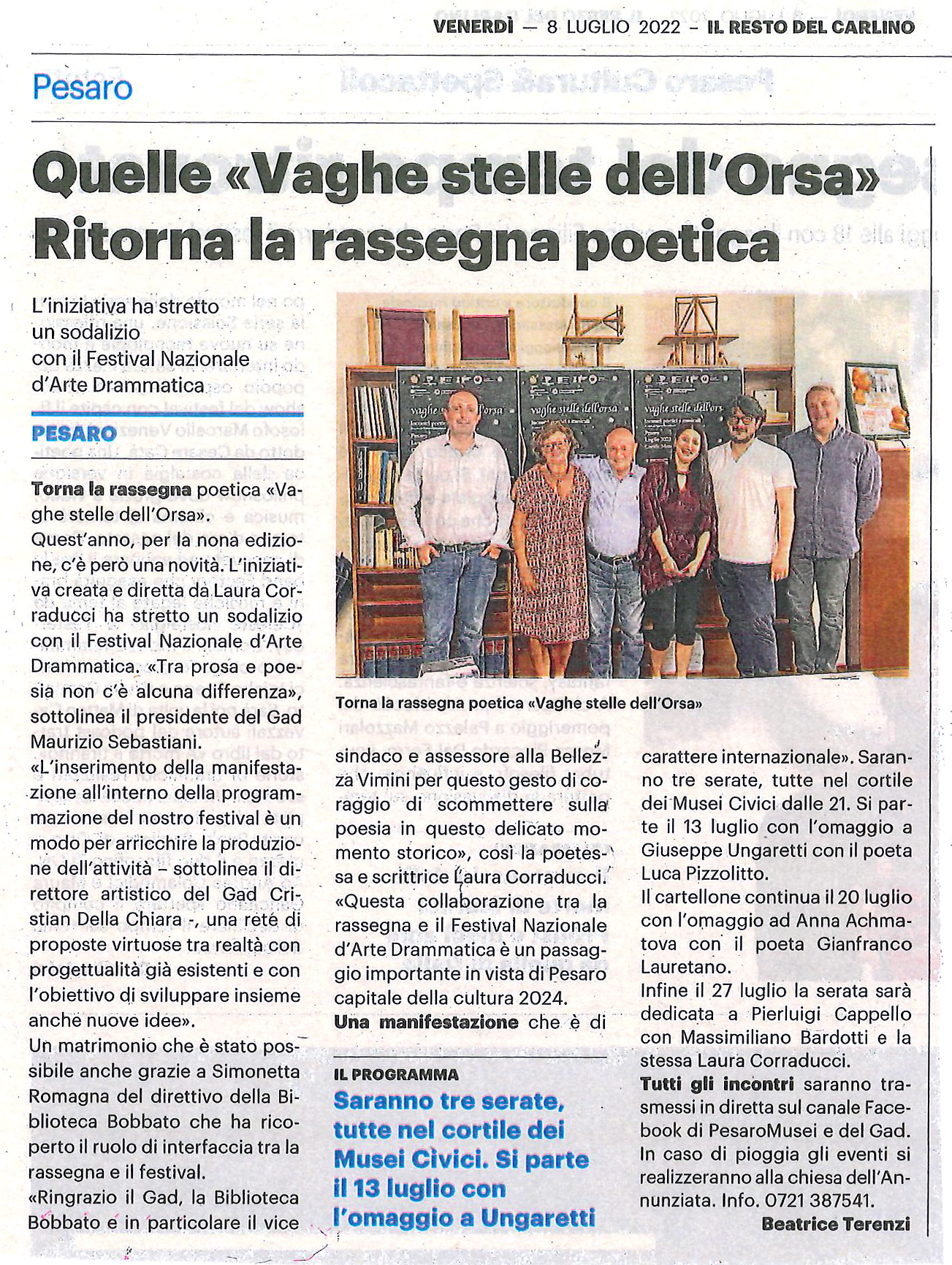 Resto del Carlino 8 07 2022